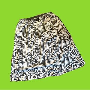 Sz L WD•NY Zebra Print A Line Skirt